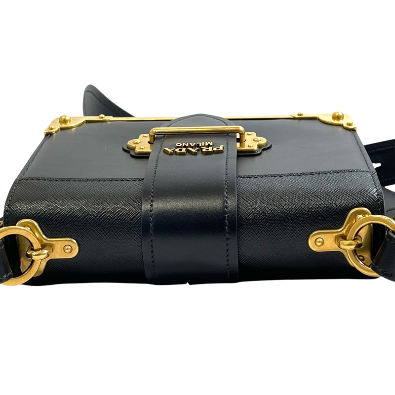 Prada Shoulder Bag 1bd045 Cahier Black A25-443