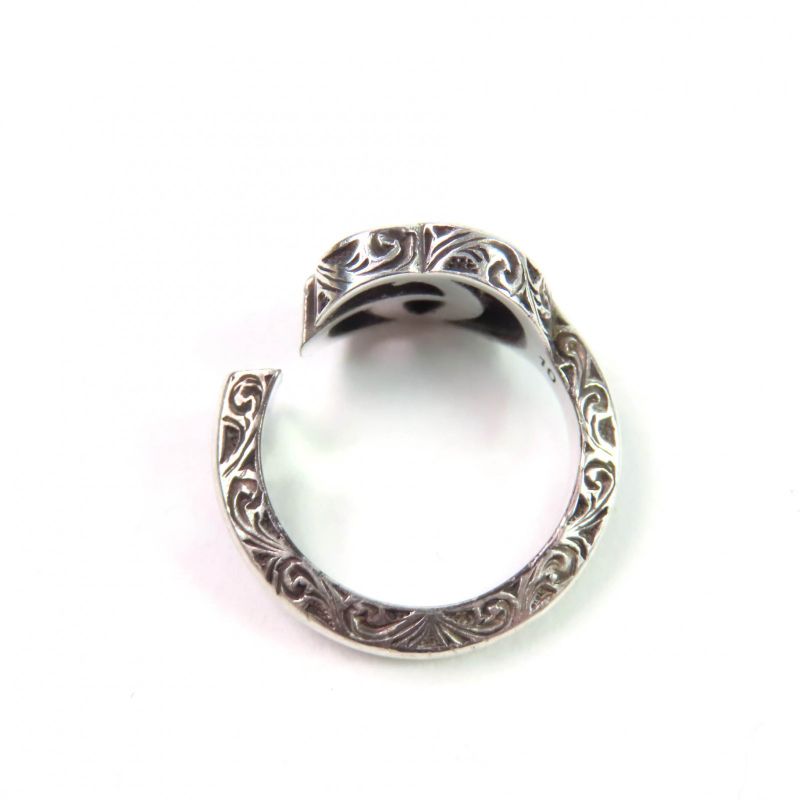 Gucci 627760 Double G Key Motif Ring Arabesque Ring Ag925 Silver 10 Made In