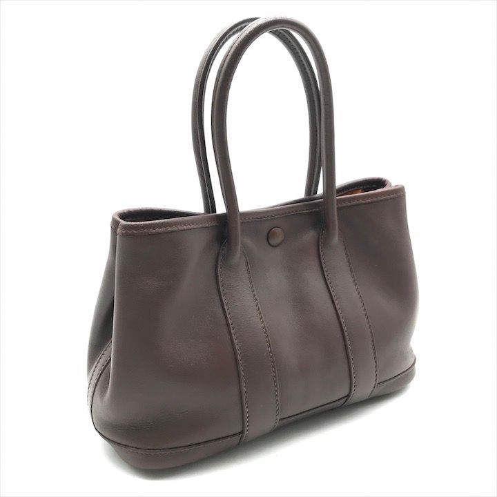 Hermes Garden Party Ttp Mini Hand Bag Brown Leather