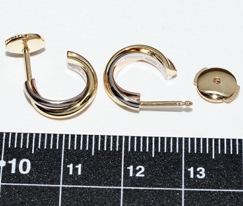 Cartier Earrings 18K Yellow Gold 18K White Gold 18K Pink Gold Trinity Earrings