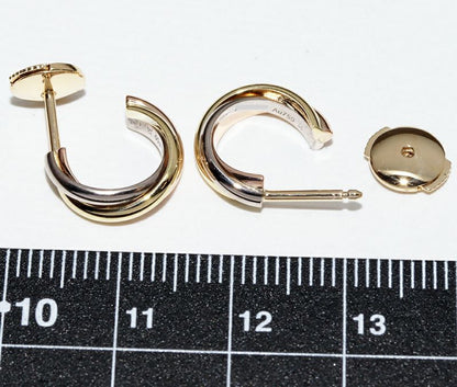 Cartier Earrings 18K Yellow Gold 18K White Gold 18K Pink Gold Trinity Earrings