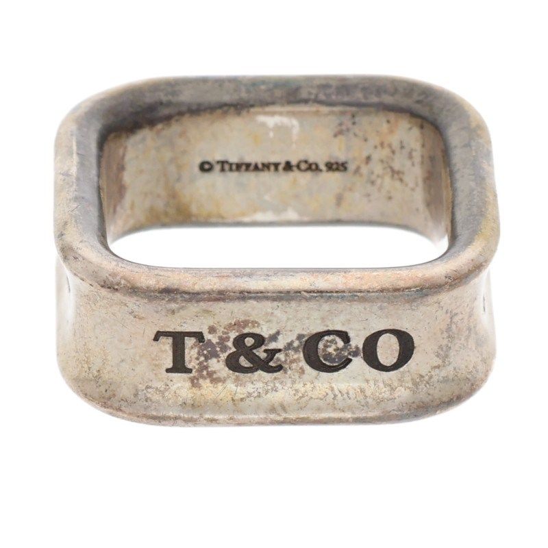 Tiffany & Co Square 1837 Silver Ring Ladies 9.5