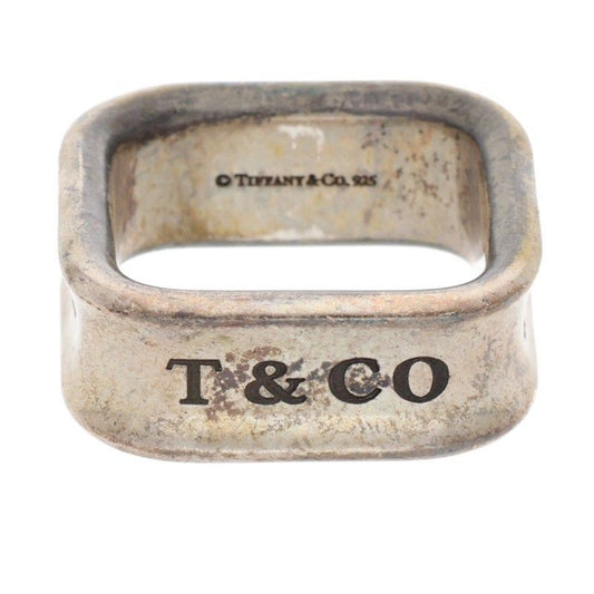 Tiffany & Co Square 1837 Silver Ring Ladies 9.5