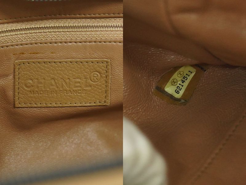 Authentic Chanel Logo Matelasse Boston Bag Handbag Caviar Skin Leather Pink