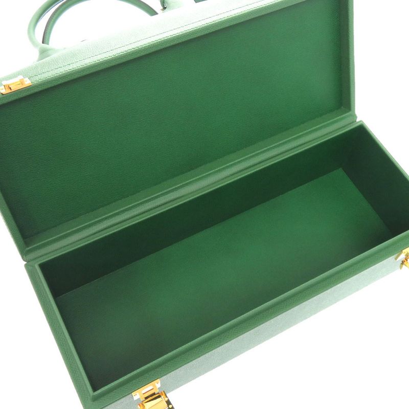 Hermes Macpherson Courchevel Vert Gold Hardware □G Engraved 2WAY Handbag Green