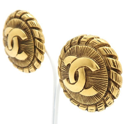 Chanel Earring Vintage GP Coco Mark Round Diameter Approx 3cm (1.18in) Pawnshop