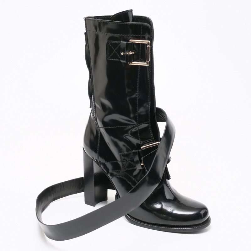 Celine Boots Size 35.5c Middle Boots Belt Shoes Made In Italy