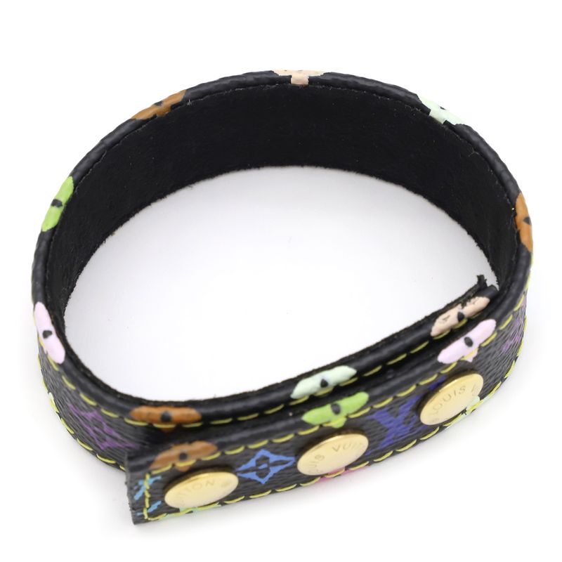 Louis Vuitton Bracelet Southcoat Monogram Multicolor GP Noir Black Gold