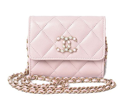 Chanel Chain Mini Wallet Accessory Pouch Chanel Ap2138b05437 Matelasse Caviar