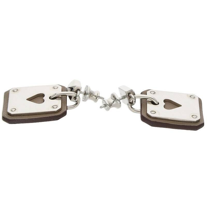 Hermes Asdecourt PM Engraved With Z Heart Motif Earrings Ladies