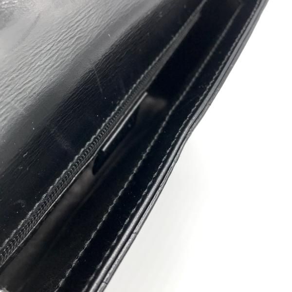 Gucci Croco Center Split Logo Shoulder Bag Black