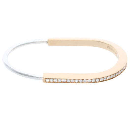 Tiffany & Co Lock Padlock Half Diamond Bangle Men's L