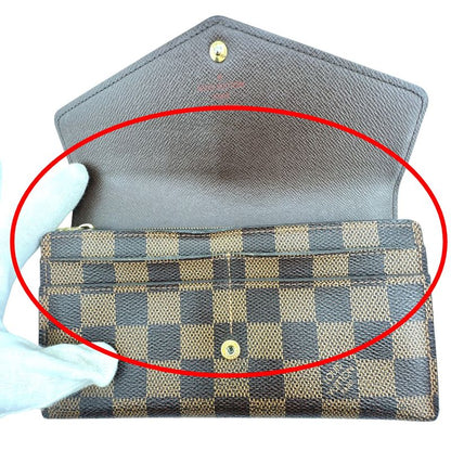 Louis Vuitton N63209 Damier Round Zipper Portefeuille Sarah Long Wallet Louis