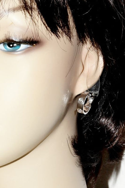 Cartier Earrings 18K White Gold Diamond 6P Love Earrings