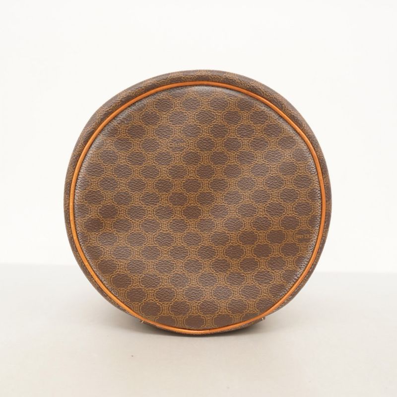 Celine Vanity Bag Macadam PVC Brown Gold Hardware Women