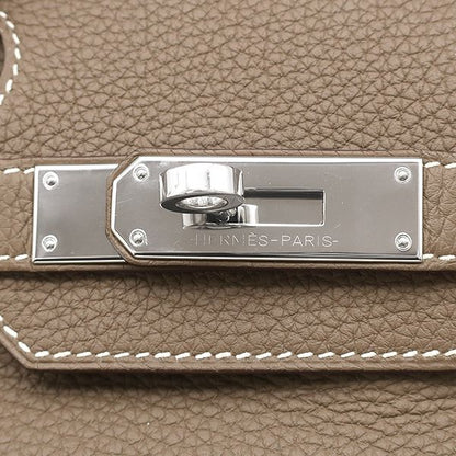 Hermes Handbag Birkin 30 Togo Etoupe Silver Hardware Glazed with Recolor