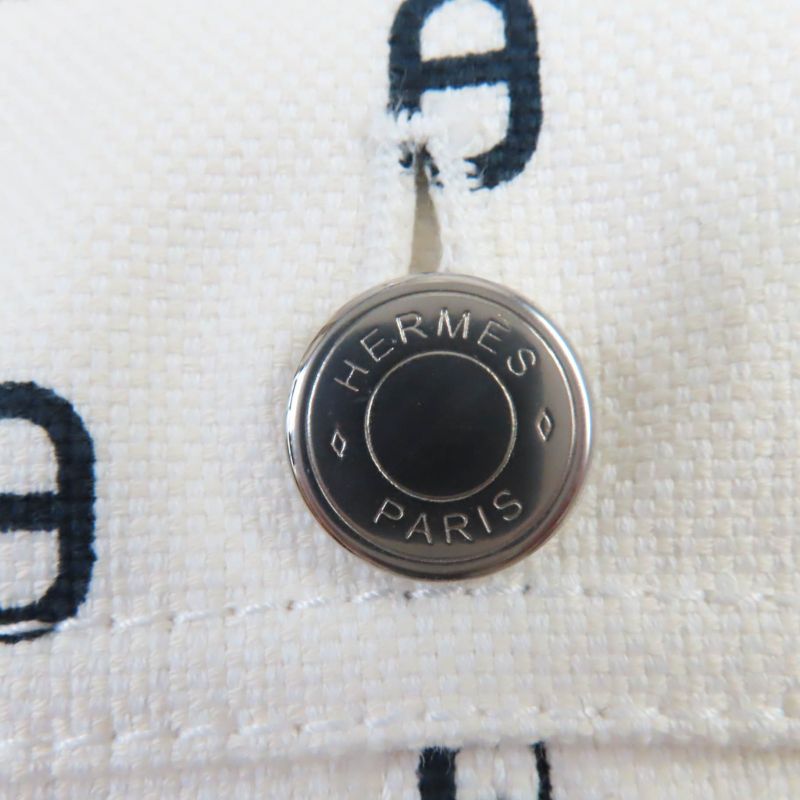 Hermes 23SS Chaine D'ancre All Over Print With Serie Buttons Denim Jacket White