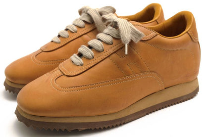 Hermes Shoes Sneakers Shoes Low Cut Ladies Women Leather Genuine Brown Quick H