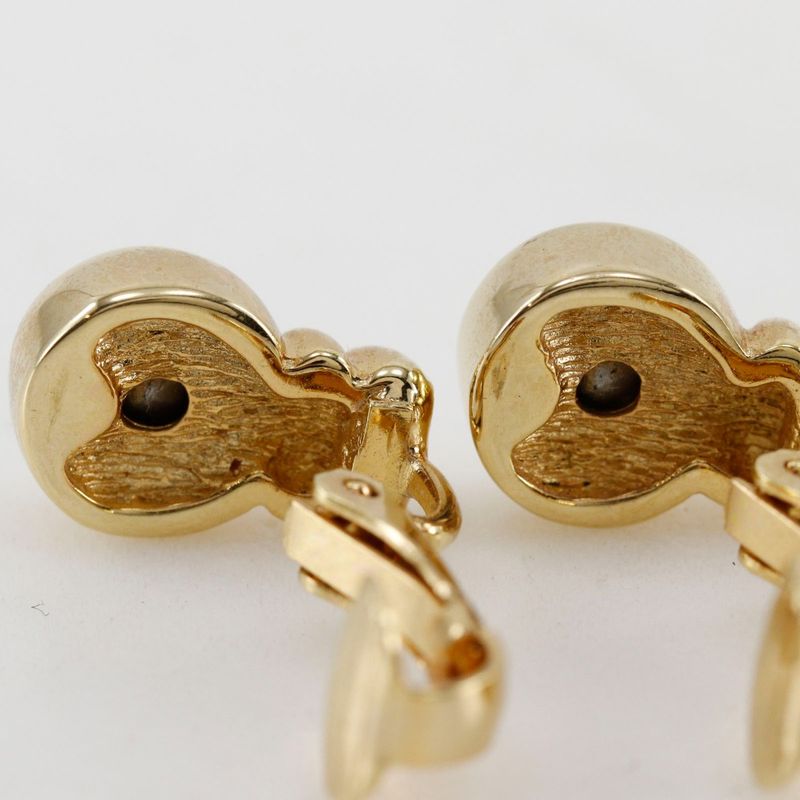 [dior] Christian Dior Vintage Gold Plated And Rhinestone Ladies 5.4g Earring