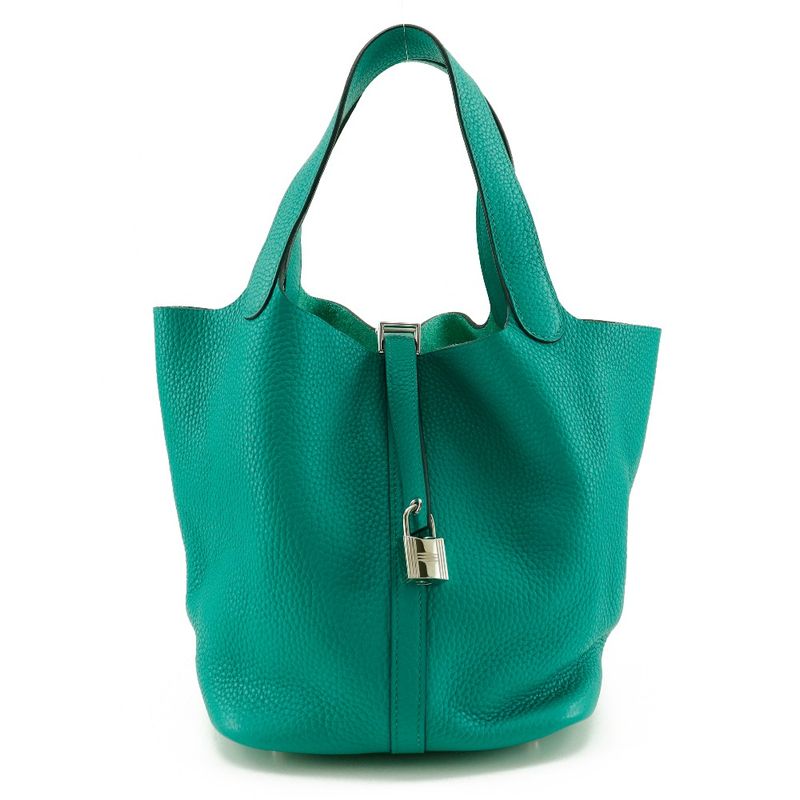Hermes Picotin Lock MM Taurillon Clemence Green X Ladies Handbag
