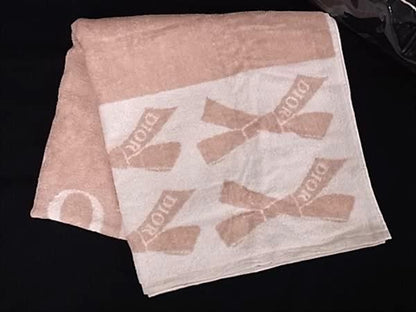 Christian Dior 100% Cotton Ribbon Bath Towel Beach Towel Women Pink