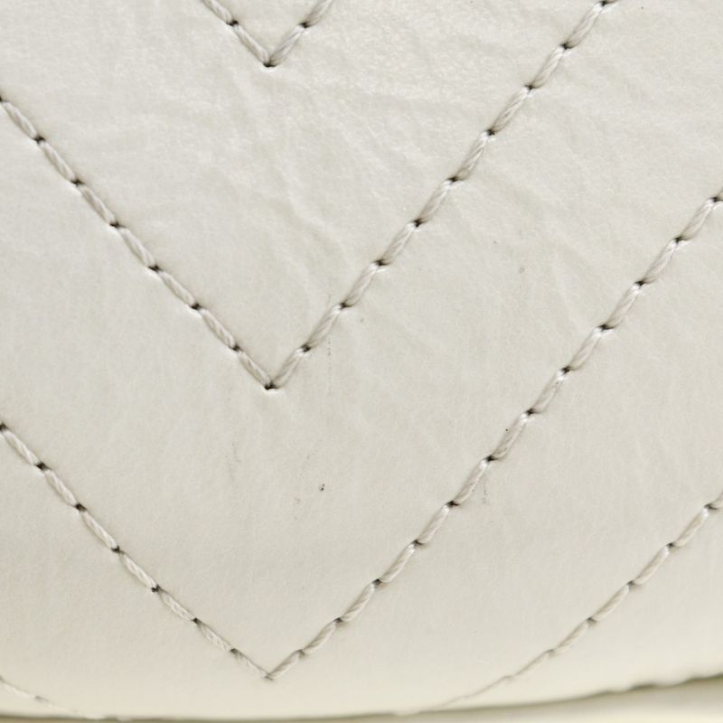 Chanel Chain Shoulder La Pausa Calf White Women's Shoulder Bag