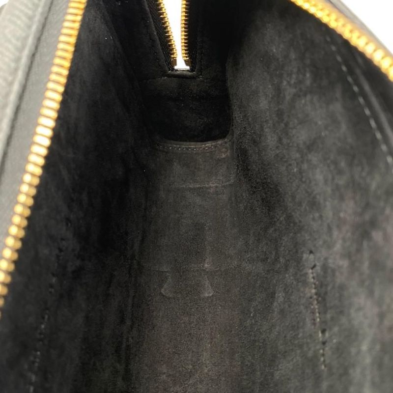 Christian Dior Shoulder Bag Caro Double Pouch S7431ubae Leather Logo Black Gold