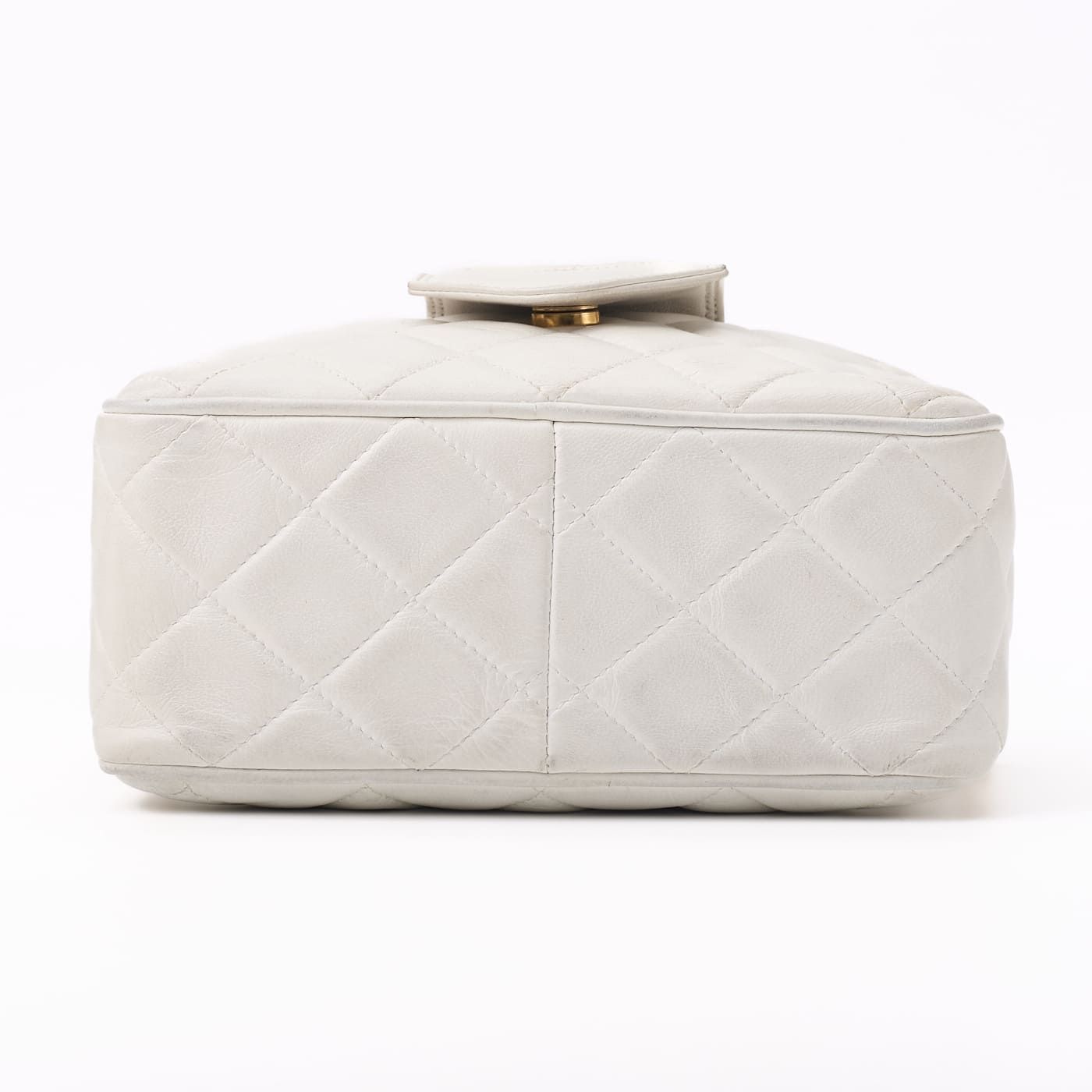 Chanel Matelasse Coco Mark With Fringe Bijoux Chain Shoulder Lambskin White