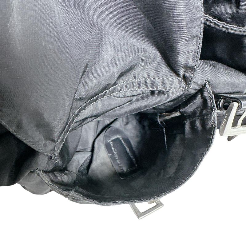 Prada Triangle Logo Backpack Daypack Prada Black