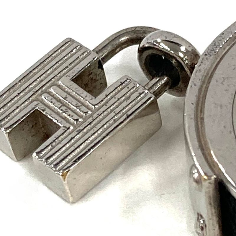 Hermes H Cadenas Scarf Ring Leather Black Unisex