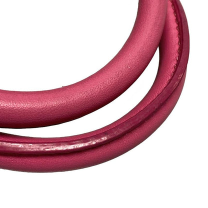 Dior/christian Dior Handbag Canage Stitch Pink Lame Leather