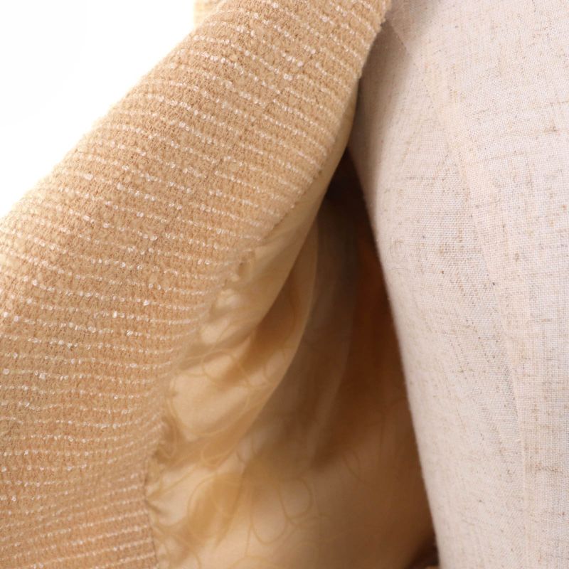 CHANEL Vintage 02C P18870v10901 Coco Mark Tweed Jacket And Skirt Setup Beige 38