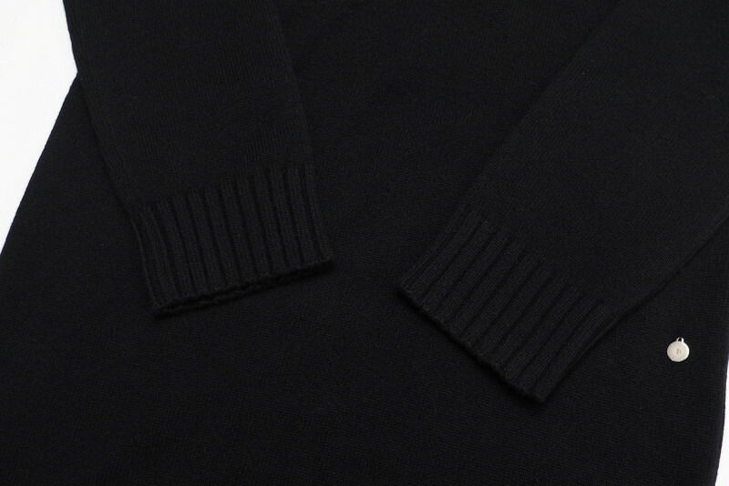 Hermes Dress Size 36 Total Cashmere Knit Dress Long Sleeves V Neck Made In