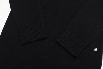 Hermes Dress Size 36 Total Cashmere Knit Dress Long Sleeves V Neck Made In