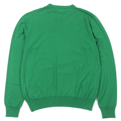 Hermes 22AW 100% Wool H Embroidery Crew Neck High Gauge Knit Sweater Green M