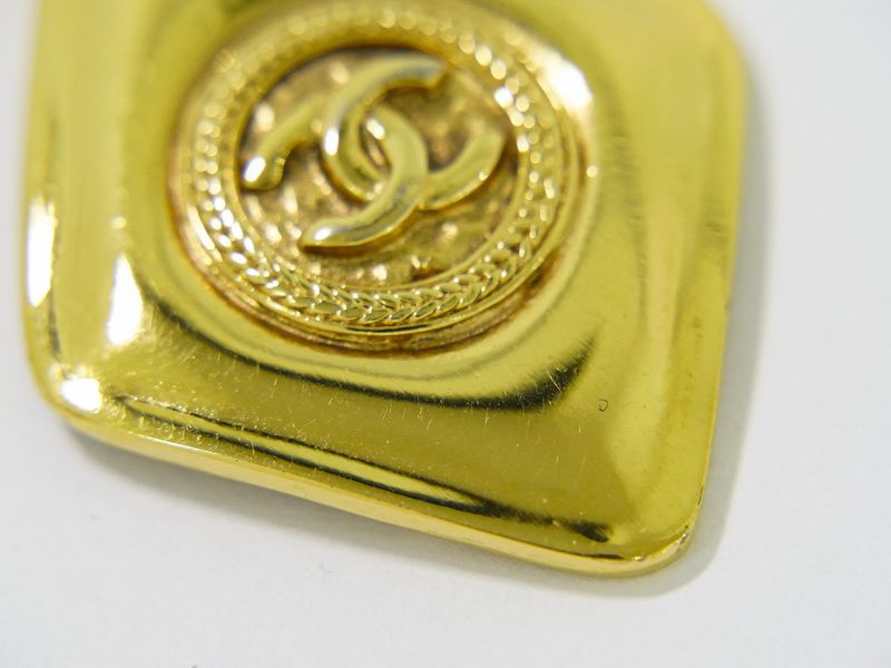 Authentic Chanel Coco Mark Necklace Pendant GP Gold Plated Accessories Jewelry