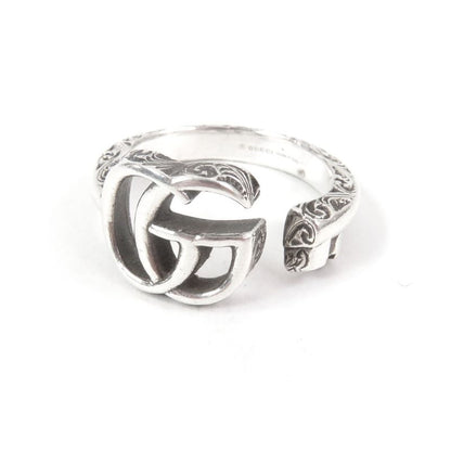 Gucci 627760 Arabesque Key Motif GG Logo Ring Silver Sv925 15 Made In Italy