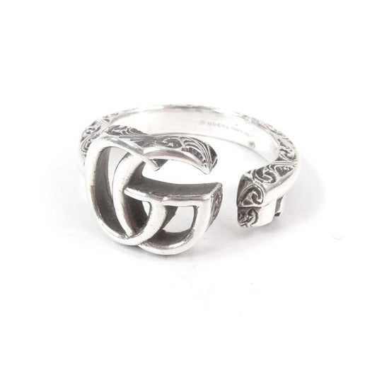 Gucci 627760 Arabesque Key Motif GG Logo Ring Silver Sv925 15 Made In Italy