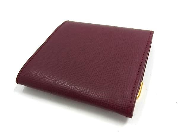 Cartier Must Line Leather Coin Case Coin Purse Ladies Men's Bordeaux Fj9163
