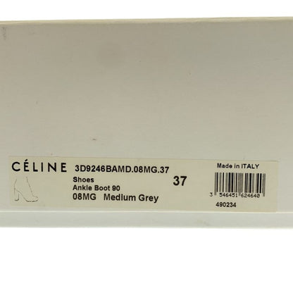 Celine - Phoebe Period Leather Ankle Heel Boots - 37 - Grey - Women's