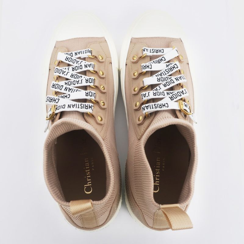 Dior Sneakers Size 37 1 2 High Cut Lace Logo Women's Shoes