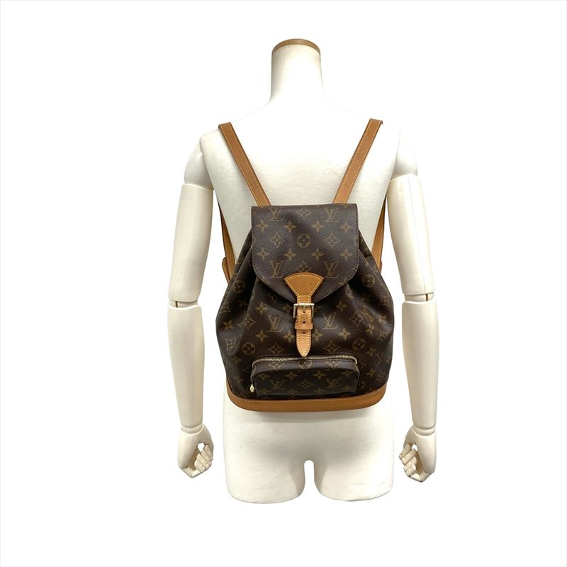 Louis Vuitton Montsourismm Backpack Monogram Canvas M51136 Brown Gold Hardware