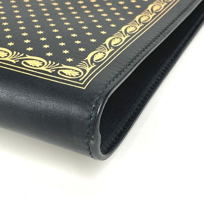 Gucci Clutch Bag Sega Collaboration Guccy Logo 523441 Leather Black