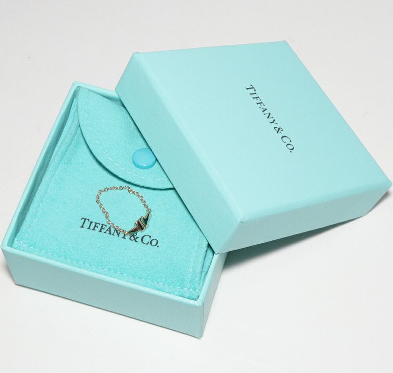 Tiffany & Co Ring 18K Pink Gold TTWO Chain Ring
