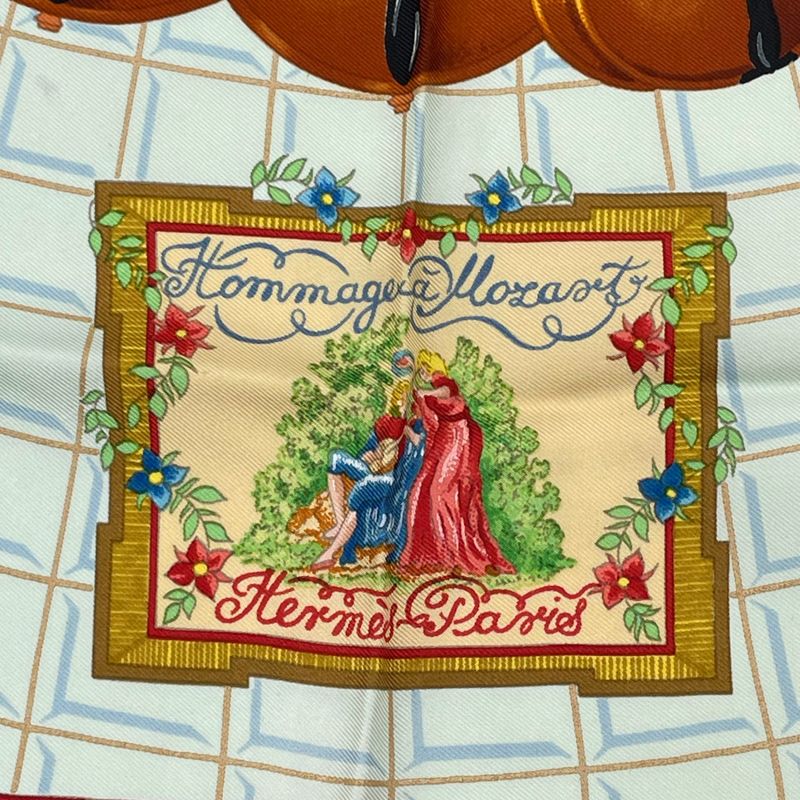 Hermes Carre 90 Wolfgang Amadeus Mozart Hymn To Mozart Silk Scarf Multicolor