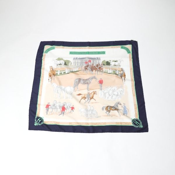 Hermes Carré 90 Carré 90 LES Haras Nationaux Scarf Hermes Navy