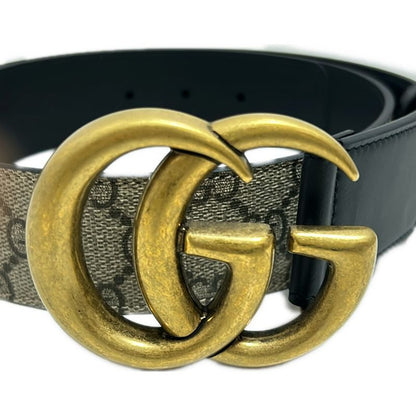 Gucci Belt 75-30 GG Marmont/gg Plus/gg Supreme 400593 Beige Black And Gold