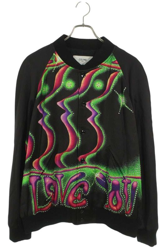 Celine 22SS 2v30h354q Satin Artist Teddy Blouson Men's 50