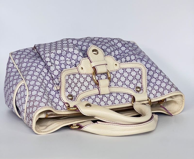 Celine Handbag Macadam Pattern Purple White 33bs140