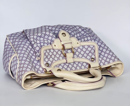 Celine Handbag Macadam Pattern Purple White 33bs140